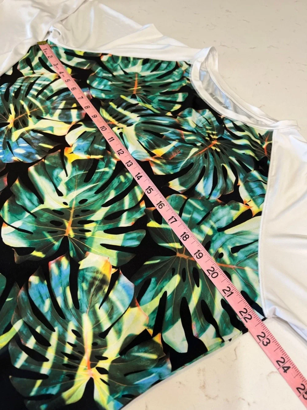 Reel Legends Reel-Tec Tropical Leaf Print Performance Top XL - Picture 4 of 5